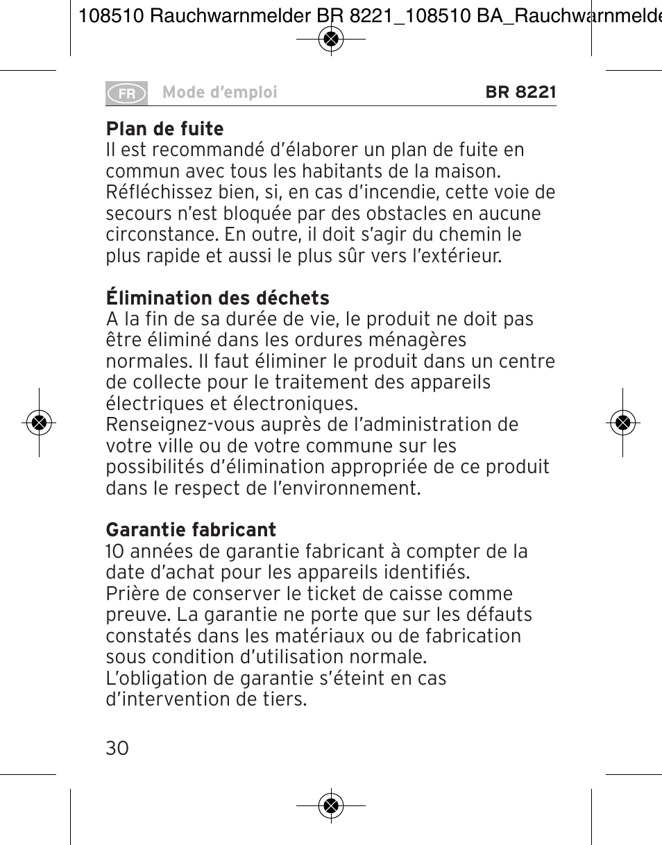 Brennenstuhl Smoke Alarm BR 8221 extra longlife User Manual | Page 30 / 56