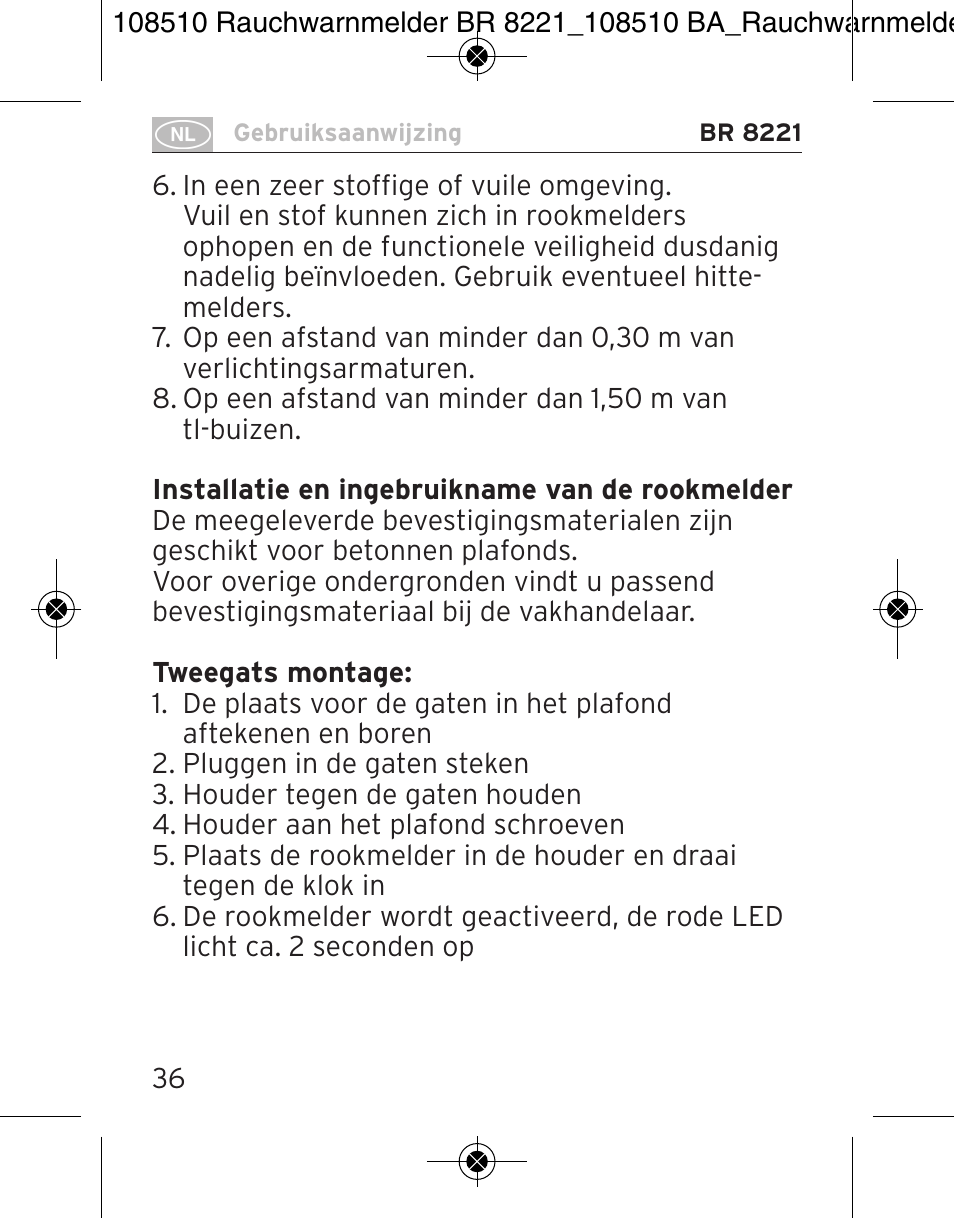 Brennenstuhl Smoke Alarm BR 8221 extra longlife User Manual | Page 36 / 56