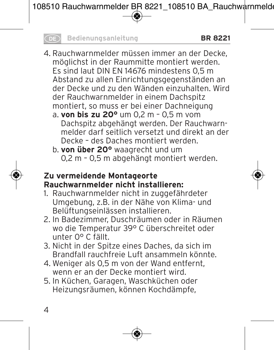Brennenstuhl Smoke Alarm BR 8221 extra longlife User Manual | Page 4 / 56