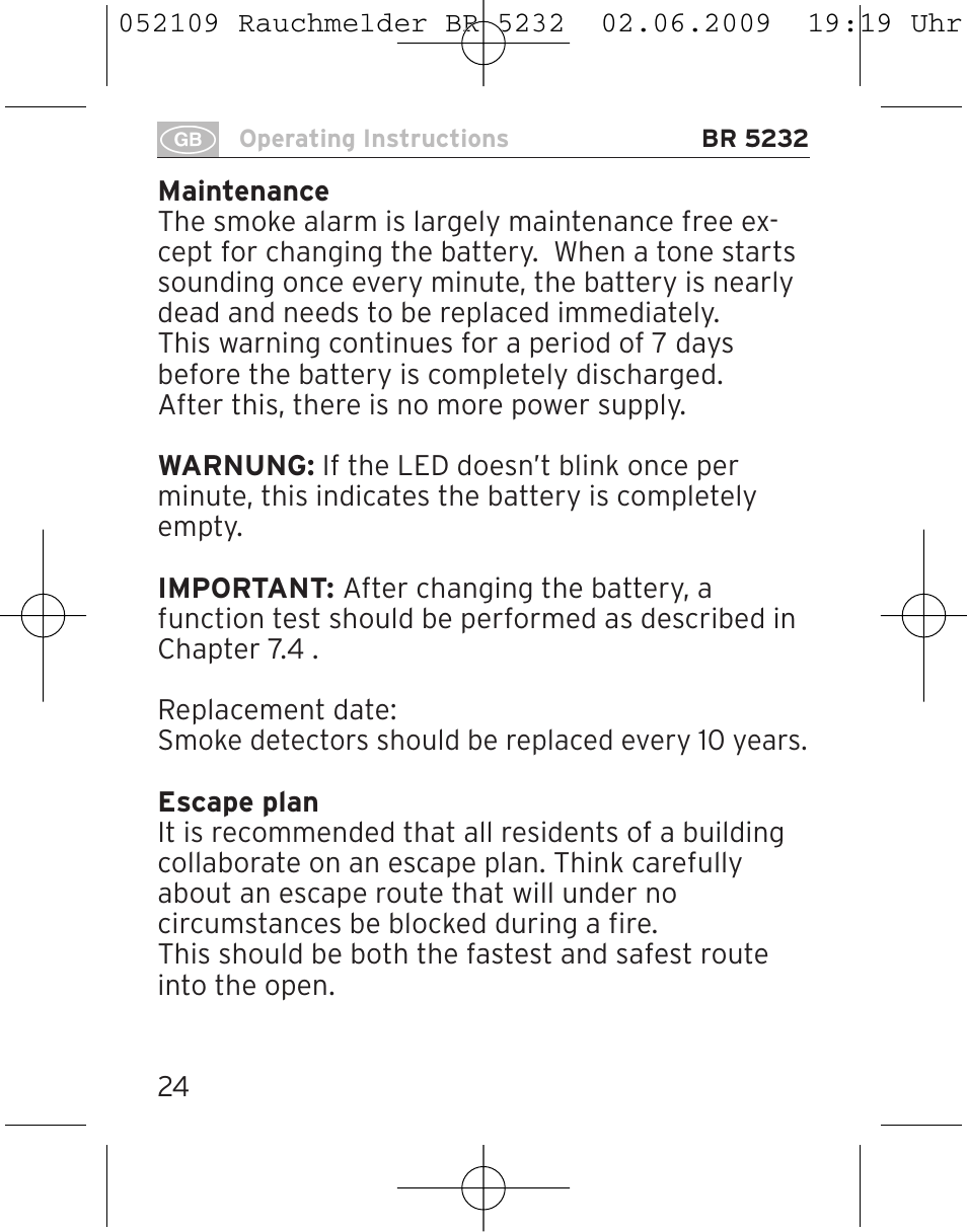 Brennenstuhl Smoke Alarm BR 5232 connect 230V User Manual | Page 24 / 104