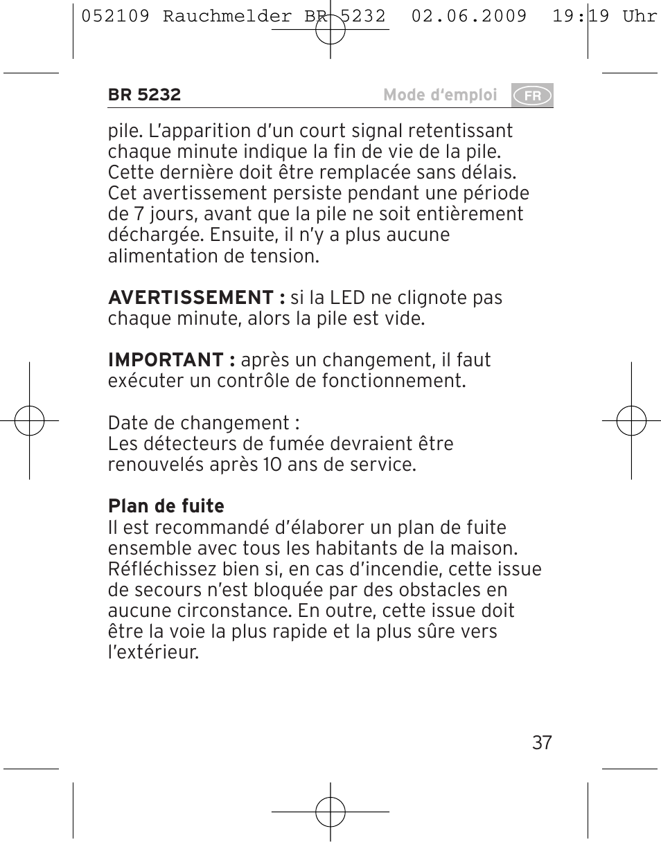 Brennenstuhl Smoke Alarm BR 5232 connect 230V User Manual | Page 37 / 104