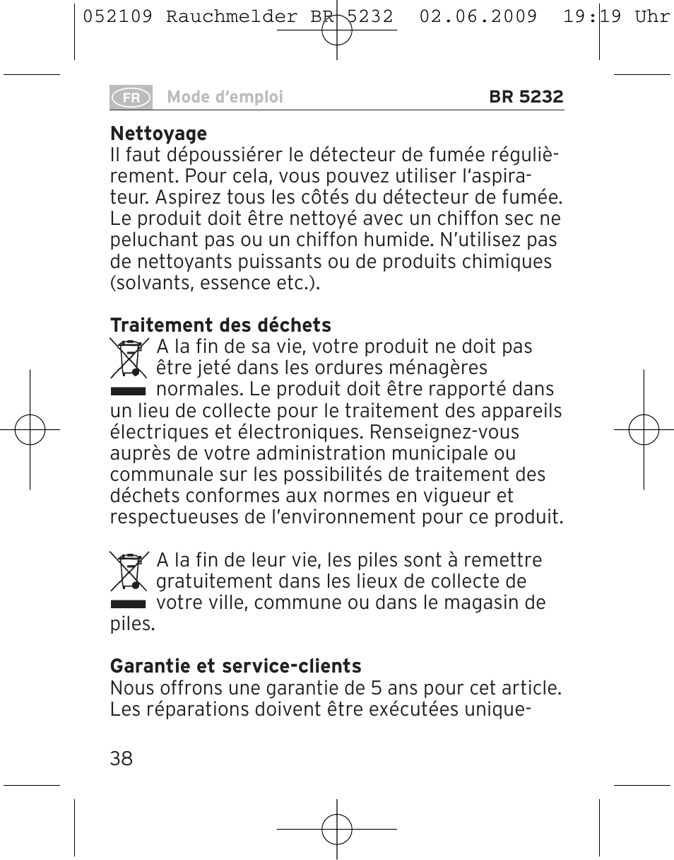 Brennenstuhl Smoke Alarm BR 5232 connect 230V User Manual | Page 38 / 104