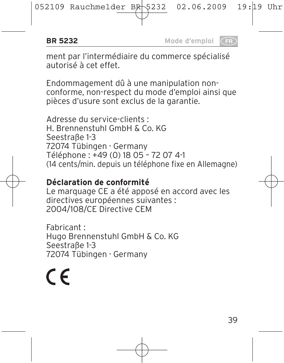 Brennenstuhl Smoke Alarm BR 5232 connect 230V User Manual | Page 39 / 104