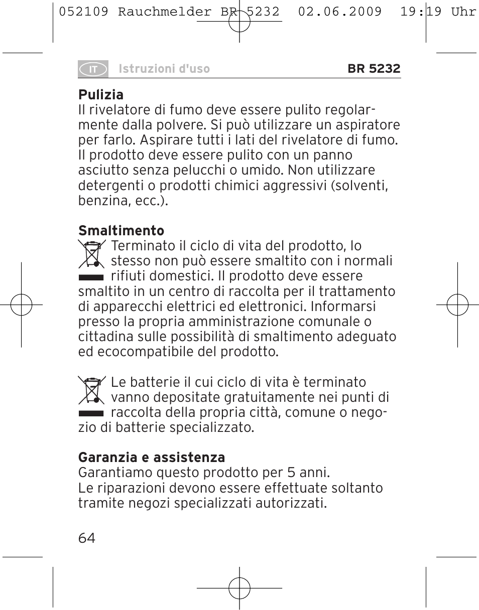 Brennenstuhl Smoke Alarm BR 5232 connect 230V User Manual | Page 64 / 104