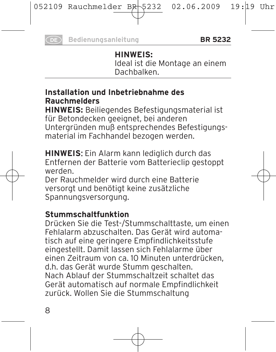 Brennenstuhl Smoke Alarm BR 5232 connect 230V User Manual | Page 8 / 104