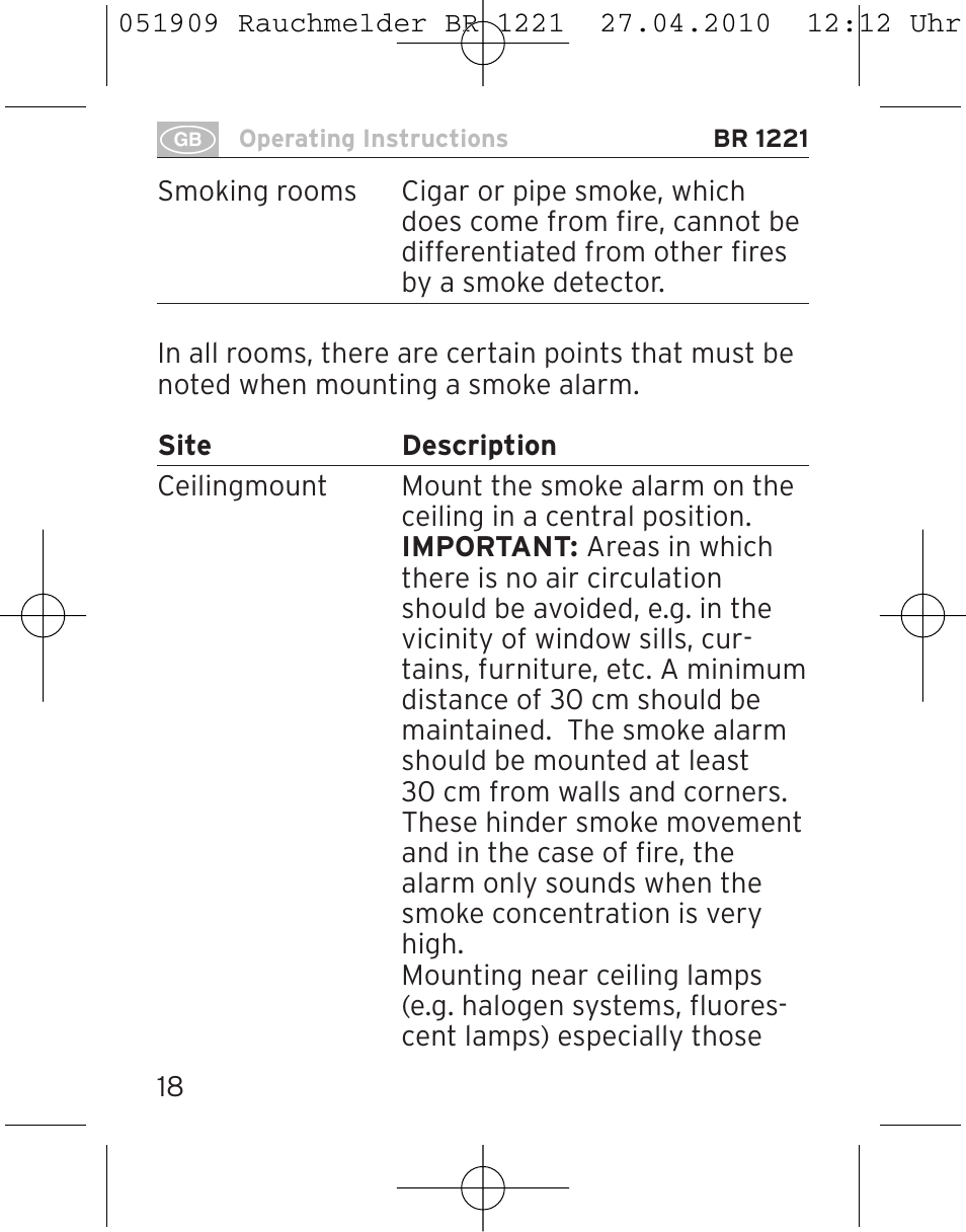 Brennenstuhl Smoke Alarm BR 1221 longlife User Manual | Page 18 / 100