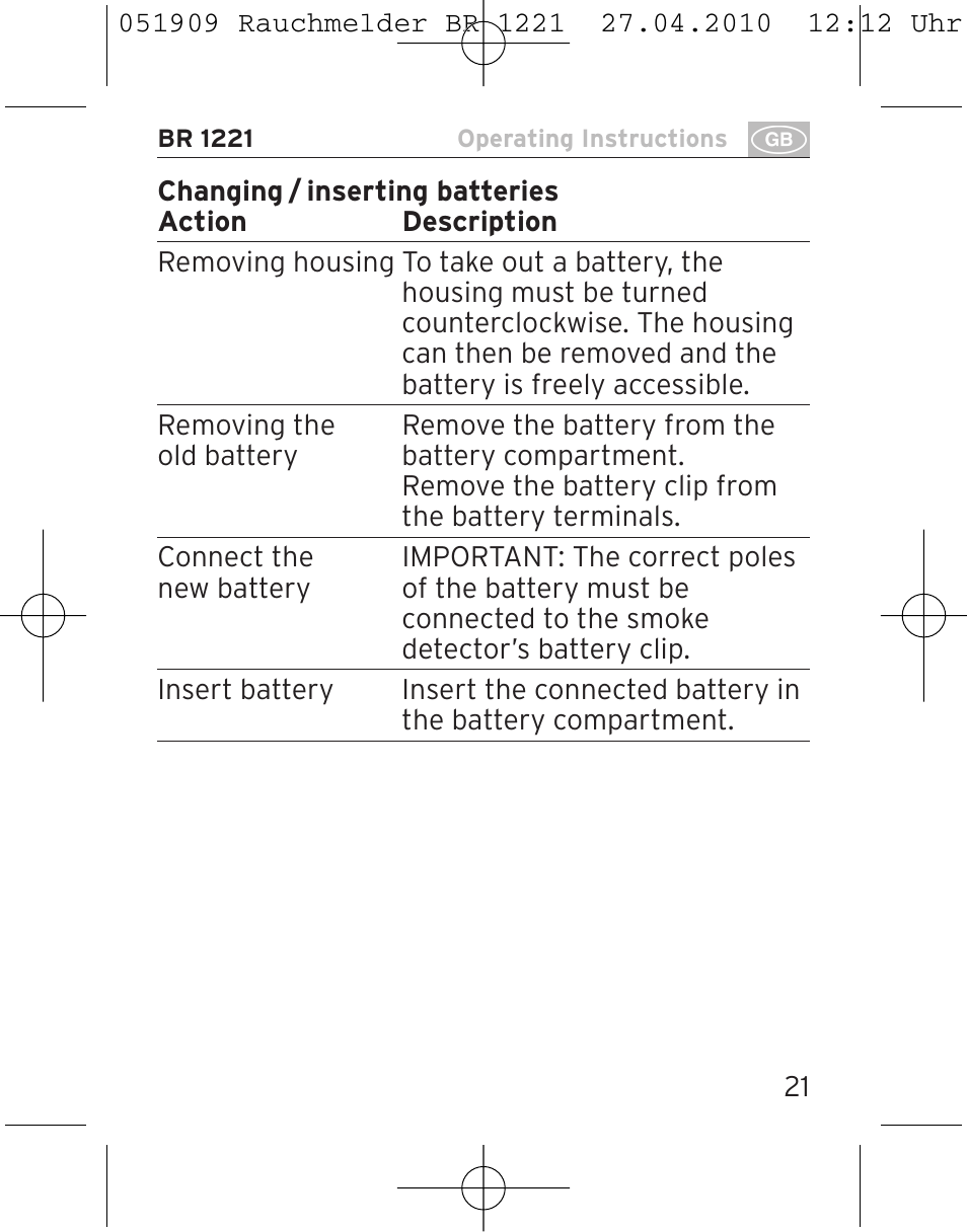 Brennenstuhl Smoke Alarm BR 1221 longlife User Manual | Page 21 / 100