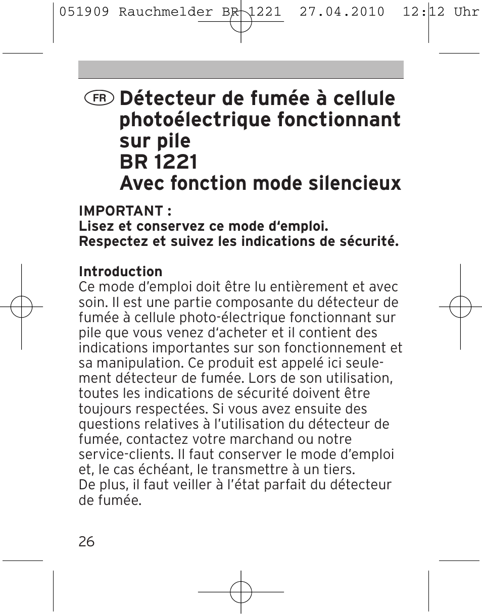 Brennenstuhl Smoke Alarm BR 1221 longlife User Manual | Page 26 / 100