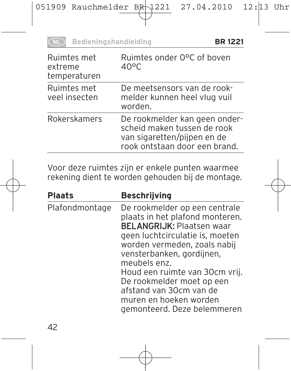 Brennenstuhl Smoke Alarm BR 1221 longlife User Manual | Page 42 / 100