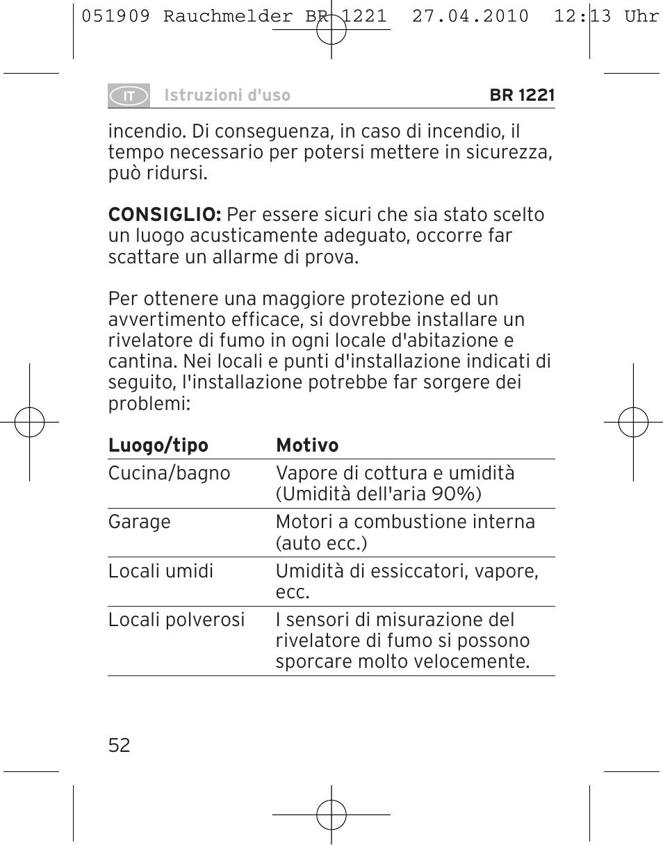 Brennenstuhl Smoke Alarm BR 1221 longlife User Manual | Page 52 / 100