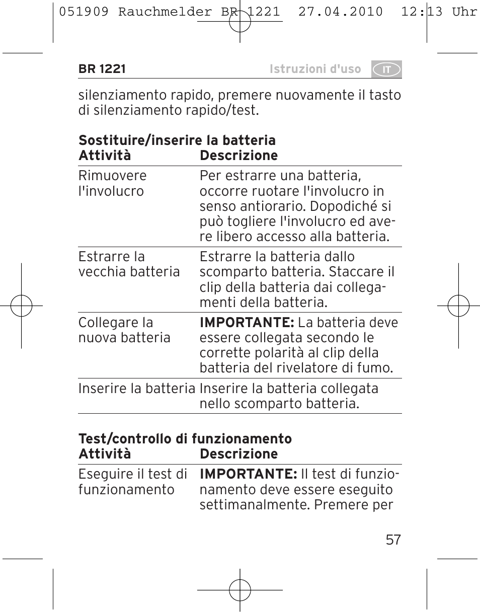 Brennenstuhl Smoke Alarm BR 1221 longlife User Manual | Page 57 / 100