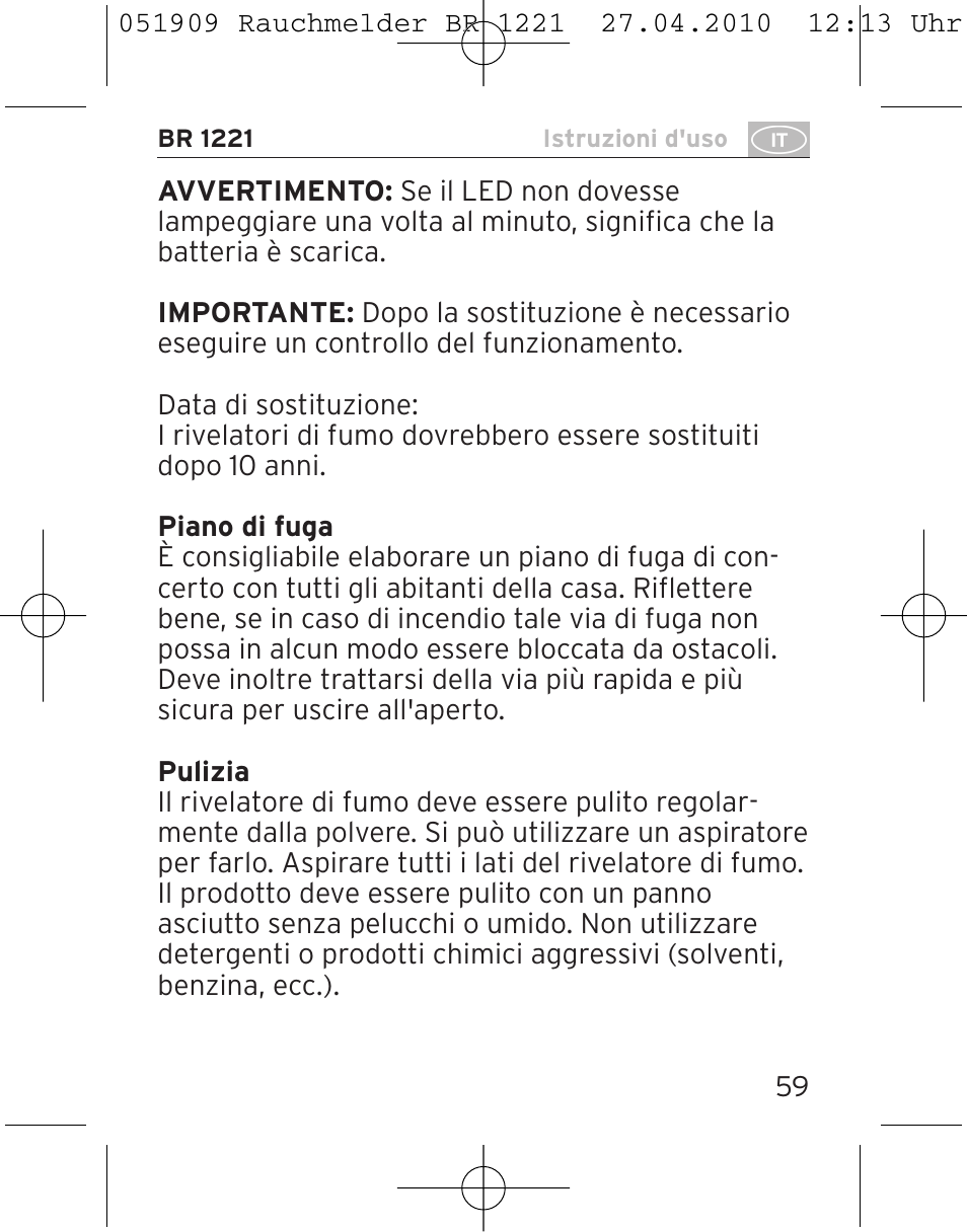 Brennenstuhl Smoke Alarm BR 1221 longlife User Manual | Page 59 / 100