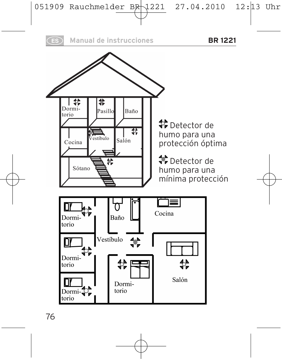 Brennenstuhl Smoke Alarm BR 1221 longlife User Manual | Page 76 / 100