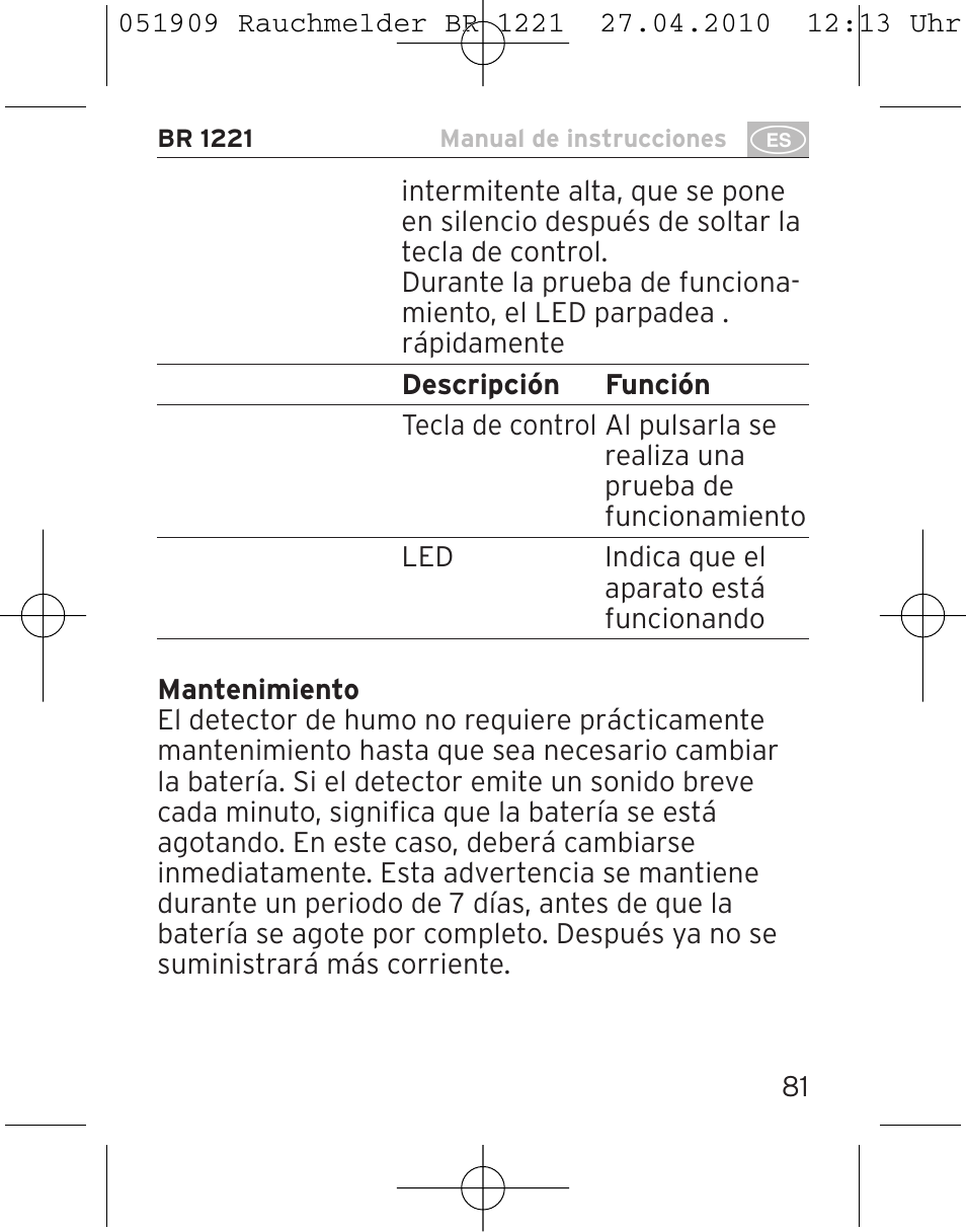 Brennenstuhl Smoke Alarm BR 1221 longlife User Manual | Page 81 / 100