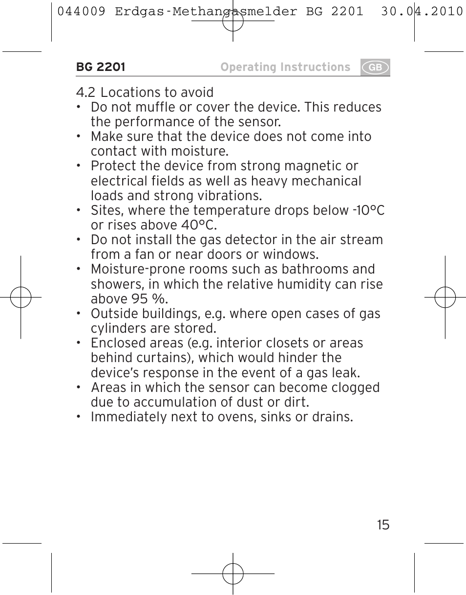 Brennenstuhl Gas Detector BG 2201 User Manual | Page 15 / 76