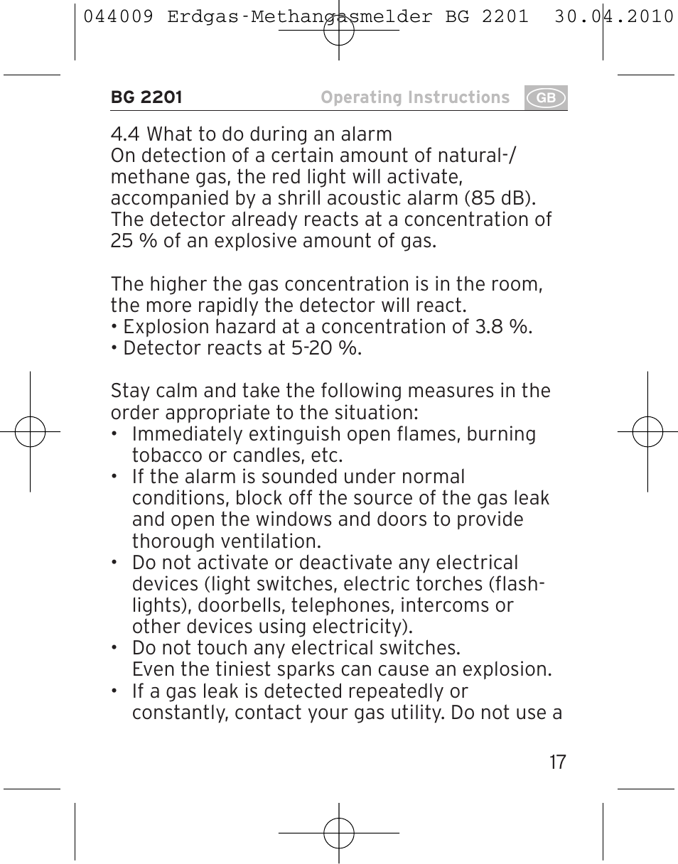 Brennenstuhl Gas Detector BG 2201 User Manual | Page 17 / 76