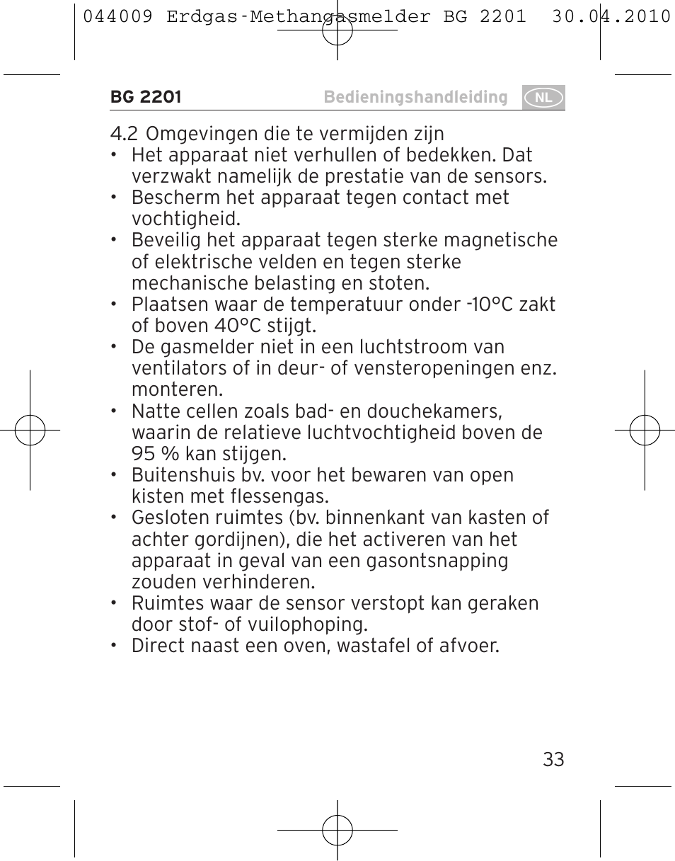 Brennenstuhl Gas Detector BG 2201 User Manual | Page 33 / 76