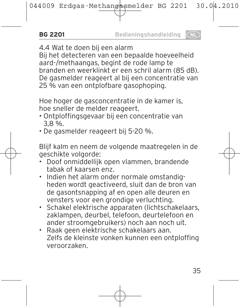 Brennenstuhl Gas Detector BG 2201 User Manual | Page 35 / 76