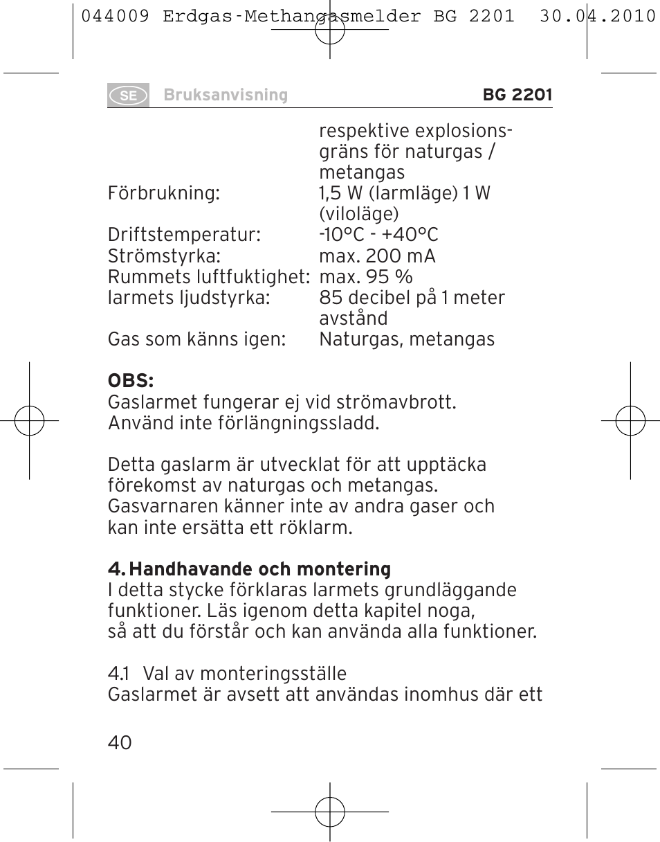 Brennenstuhl Gas Detector BG 2201 User Manual | Page 40 / 76