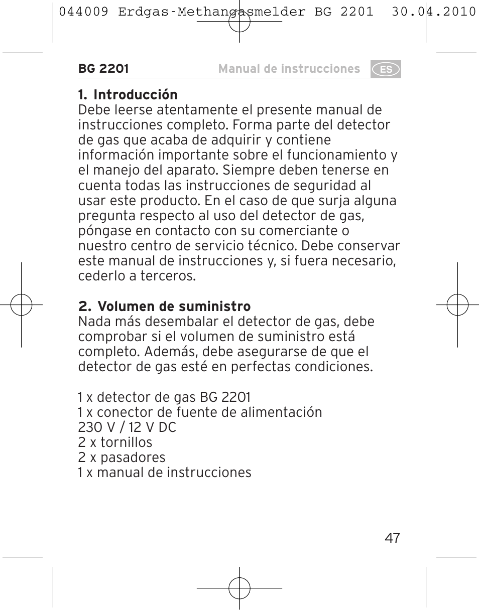 Brennenstuhl Gas Detector BG 2201 User Manual | Page 47 / 76