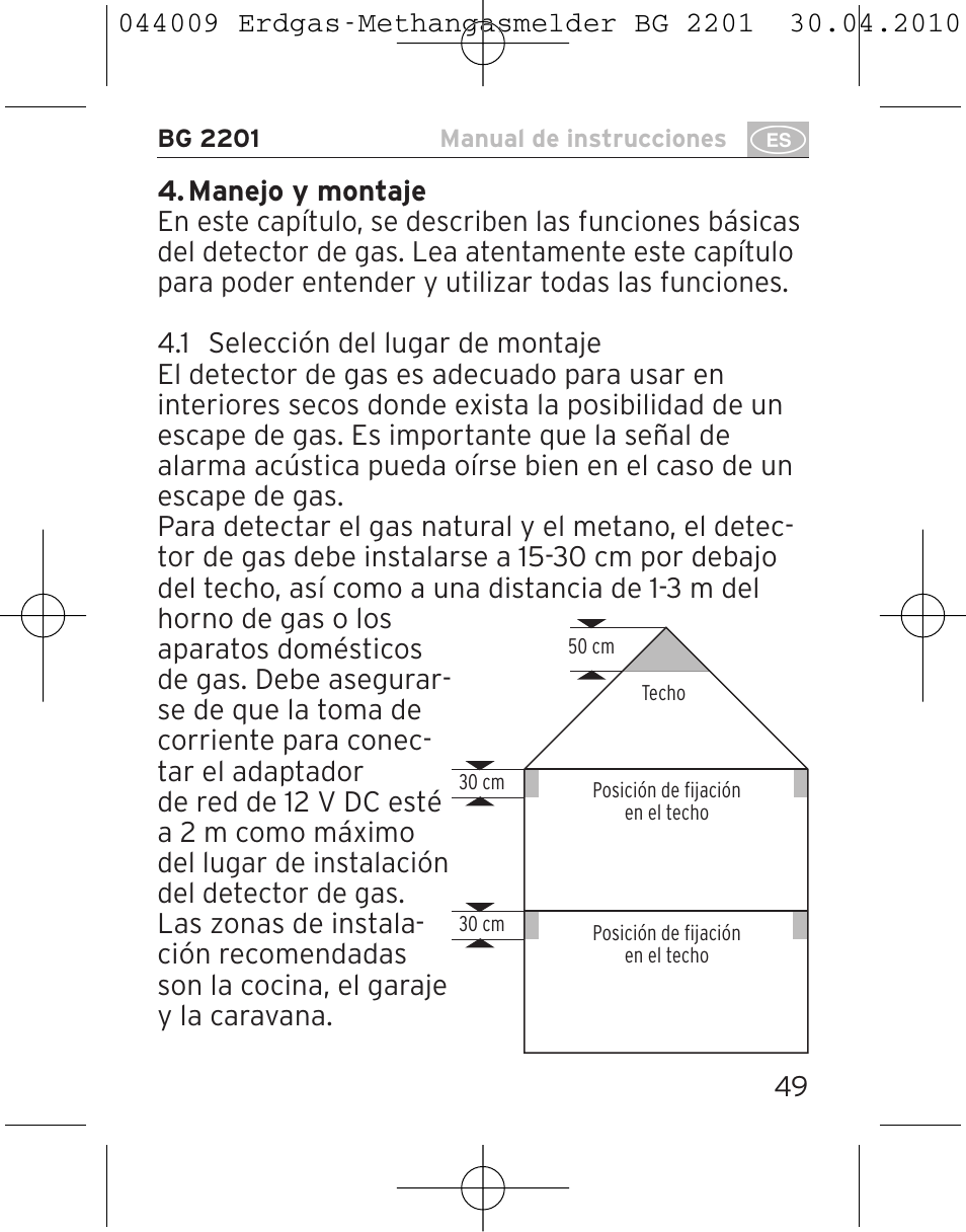 Brennenstuhl Gas Detector BG 2201 User Manual | Page 49 / 76