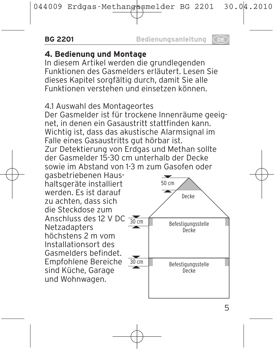 Brennenstuhl Gas Detector BG 2201 User Manual | Page 5 / 76