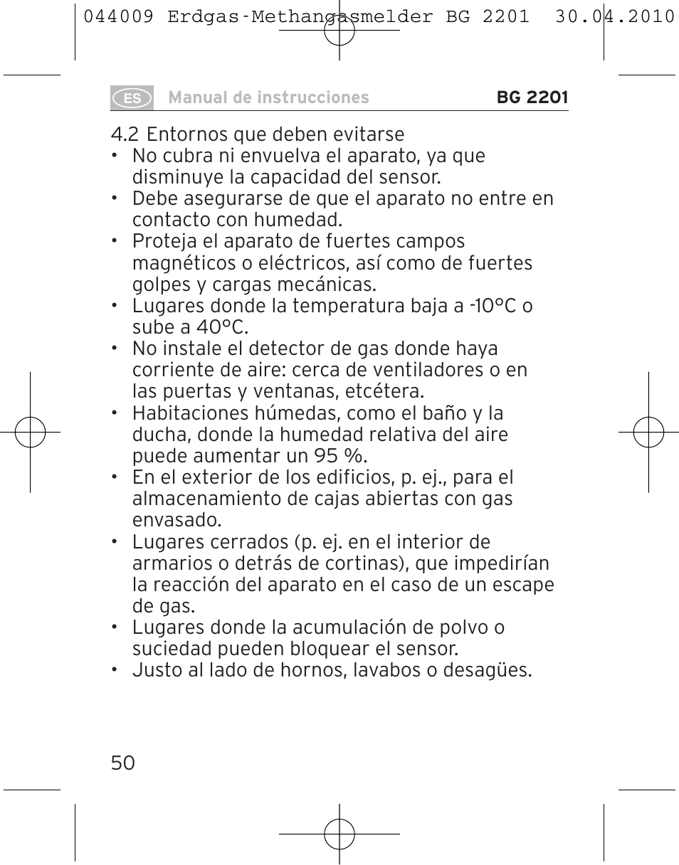 Brennenstuhl Gas Detector BG 2201 User Manual | Page 50 / 76