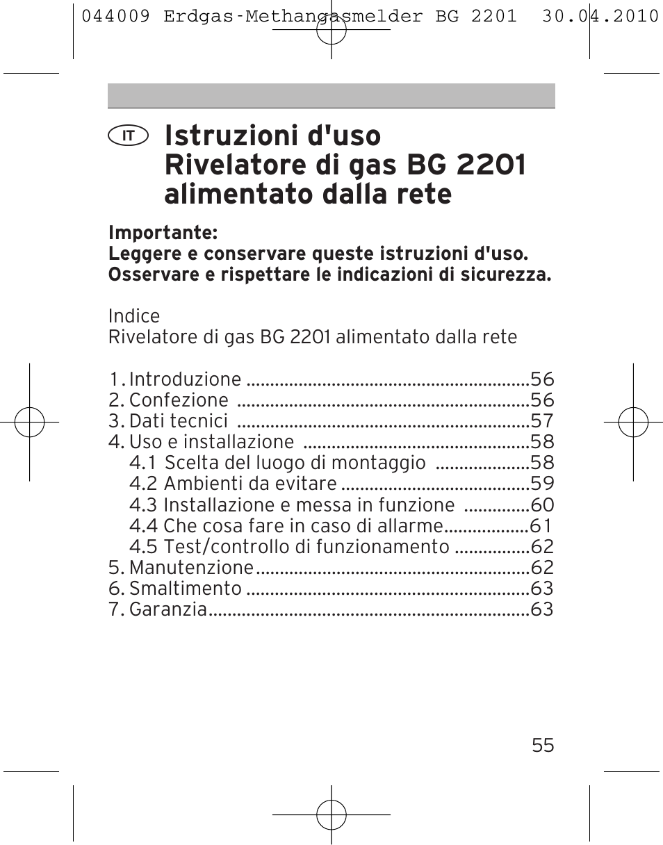 Brennenstuhl Gas Detector BG 2201 User Manual | Page 55 / 76