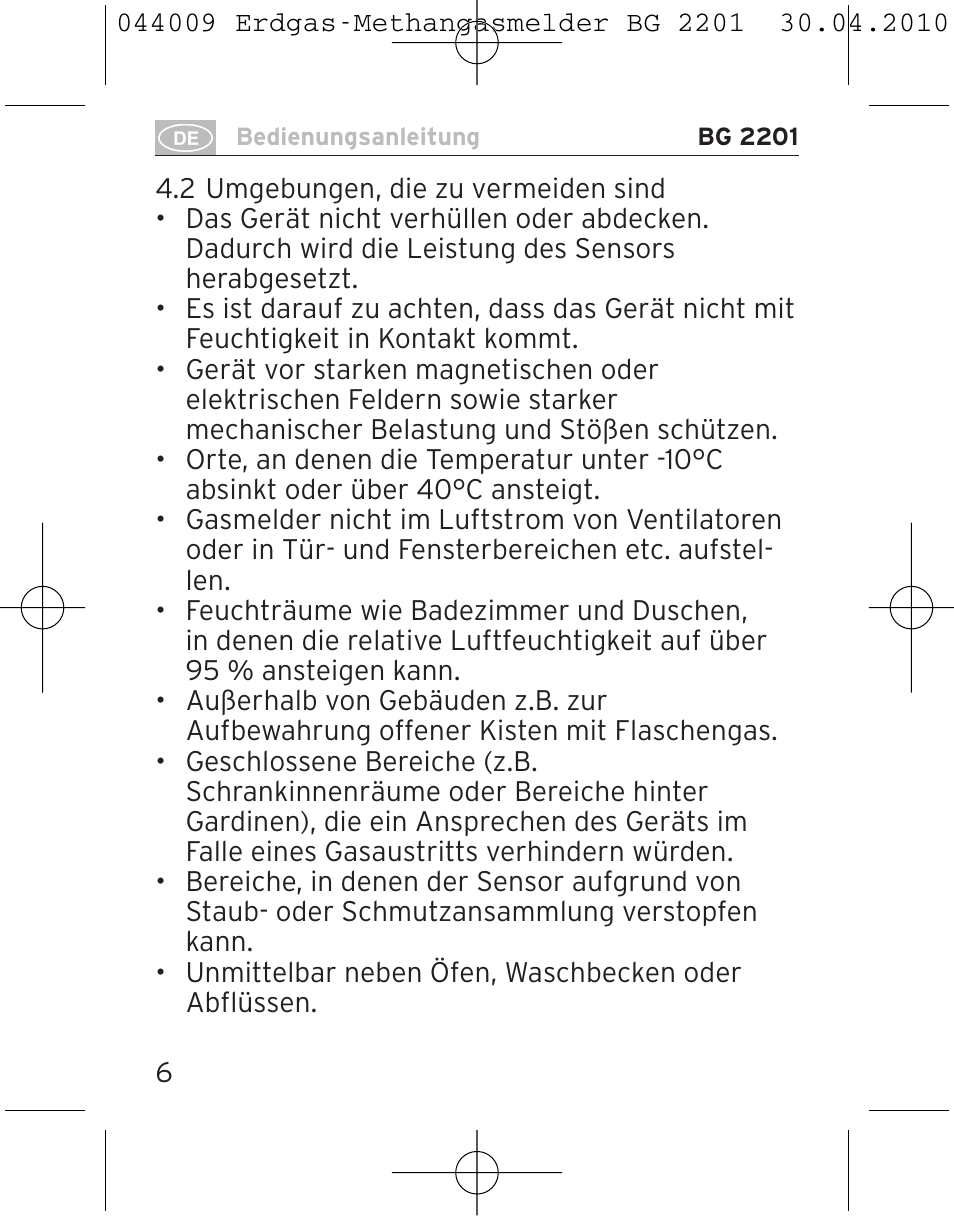Brennenstuhl Gas Detector BG 2201 User Manual | Page 6 / 76