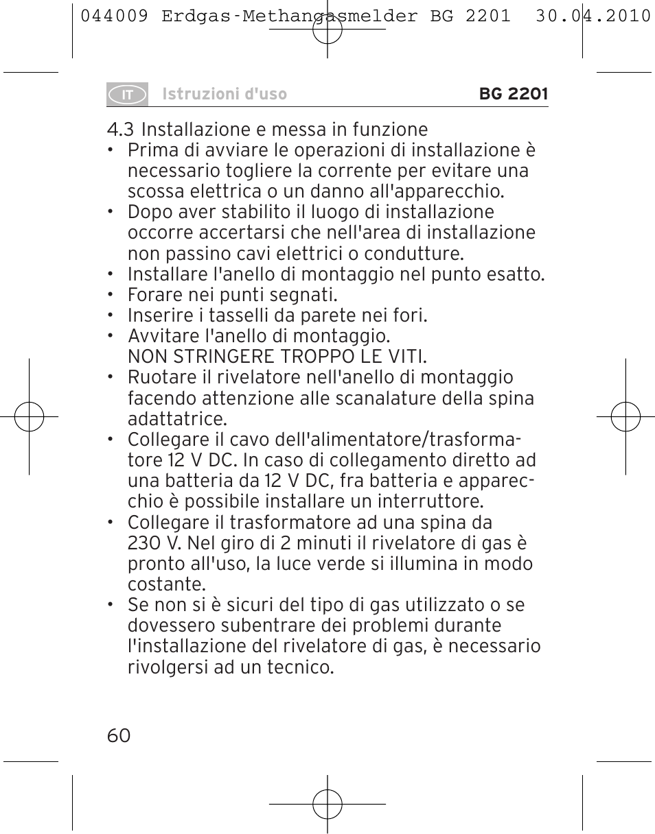 Brennenstuhl Gas Detector BG 2201 User Manual | Page 60 / 76