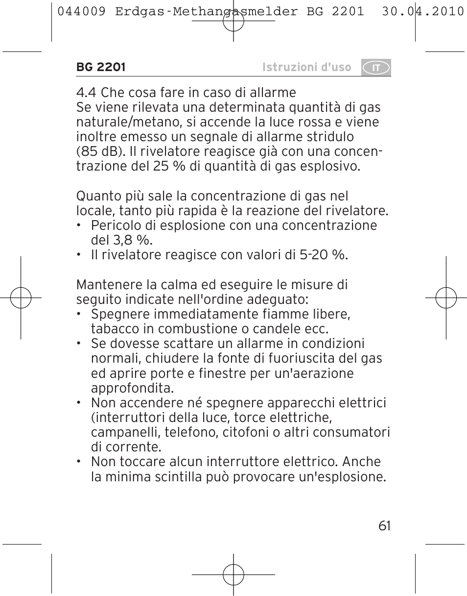 Brennenstuhl Gas Detector BG 2201 User Manual | Page 61 / 76