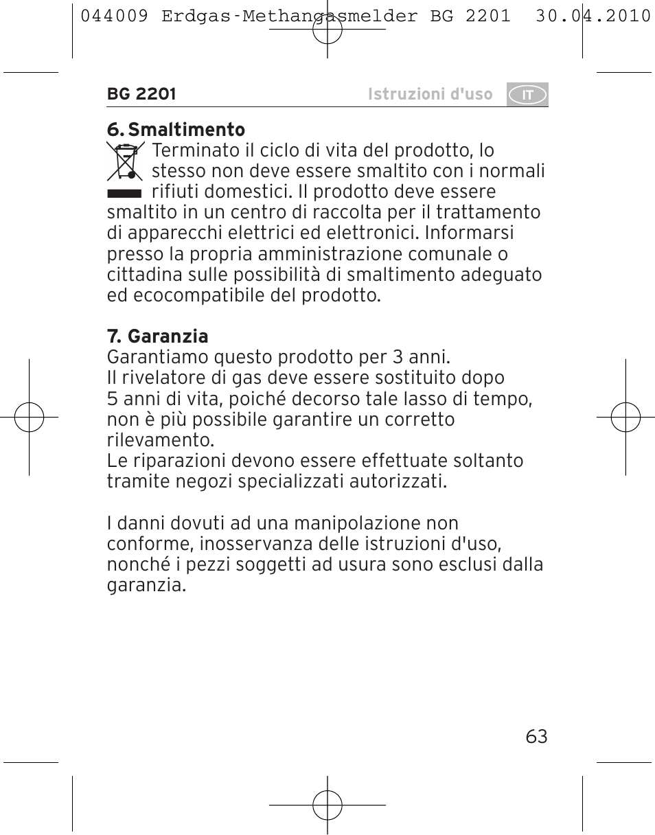 Brennenstuhl Gas Detector BG 2201 User Manual | Page 63 / 76