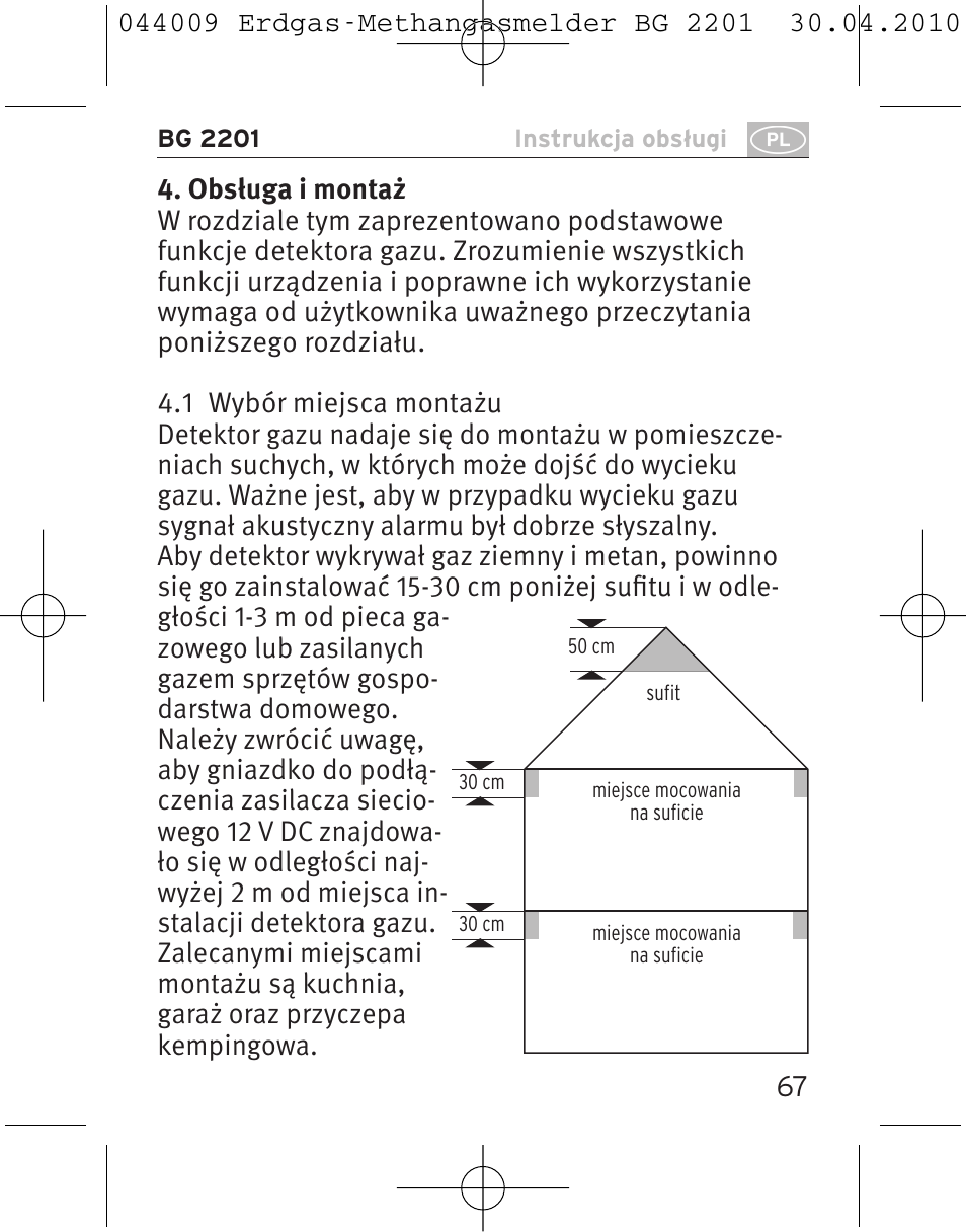 Brennenstuhl Gas Detector BG 2201 User Manual | Page 67 / 76