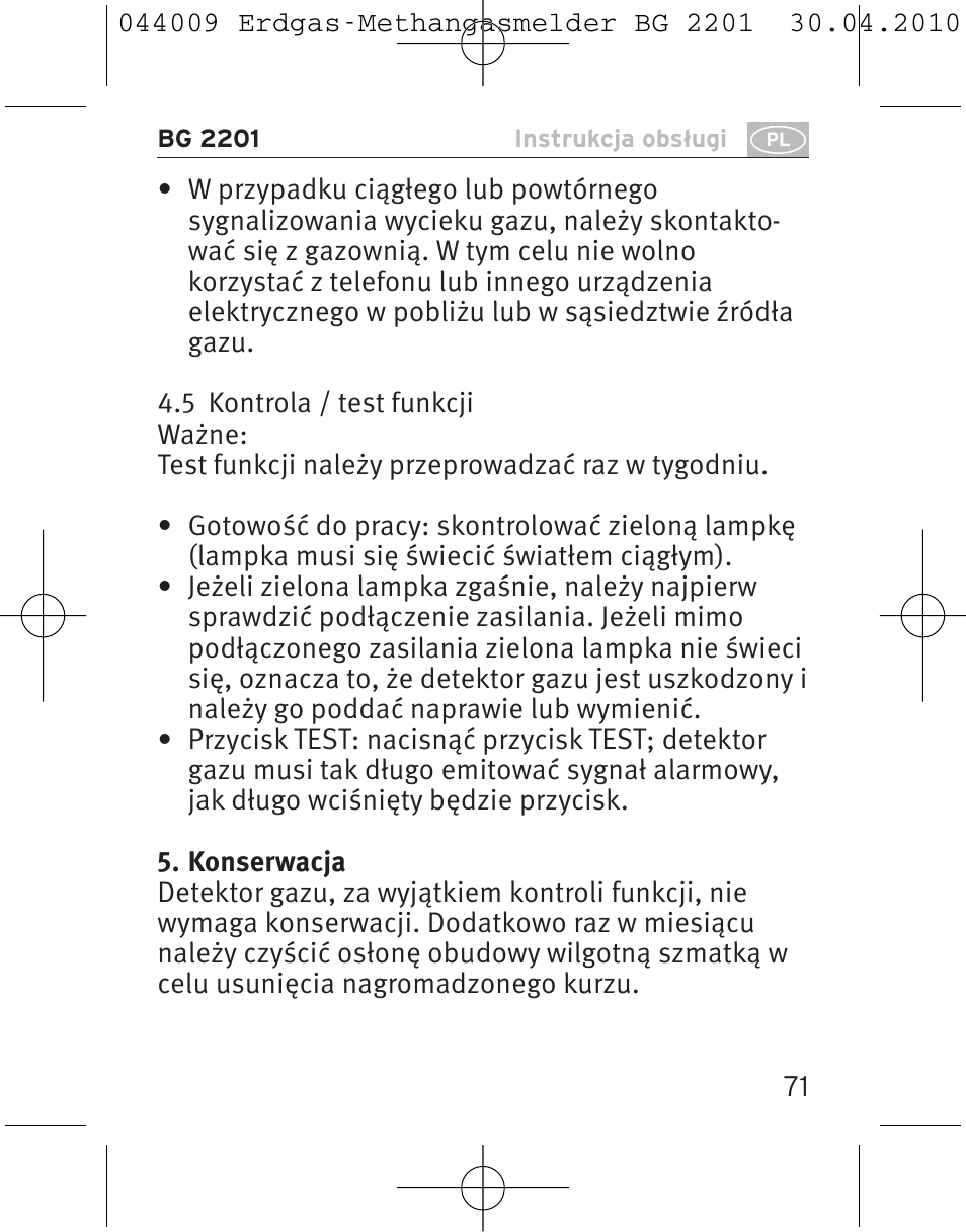 Brennenstuhl Gas Detector BG 2201 User Manual | Page 71 / 76