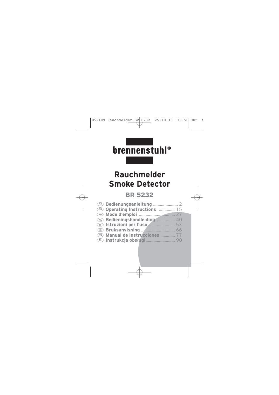 Brennenstuhl Smoke Alarm BR 5232 connect 230V User Manual | 104 pages