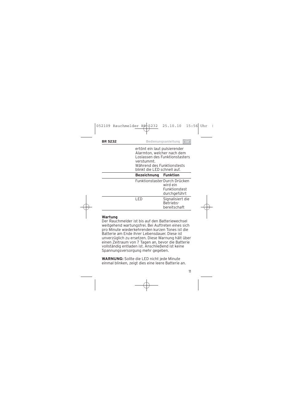 Brennenstuhl Smoke Alarm BR 5232 connect 230V User Manual | Page 11 / 104