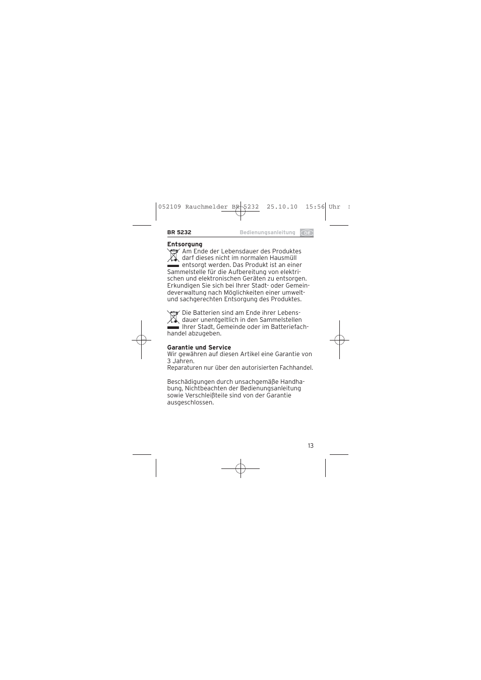 Brennenstuhl Smoke Alarm BR 5232 connect 230V User Manual | Page 13 / 104