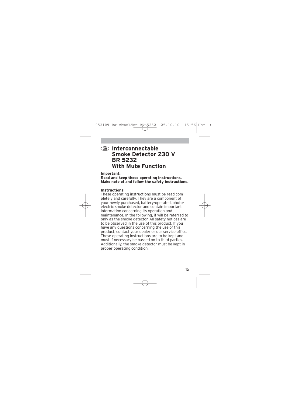 Brennenstuhl Smoke Alarm BR 5232 connect 230V User Manual | Page 15 / 104