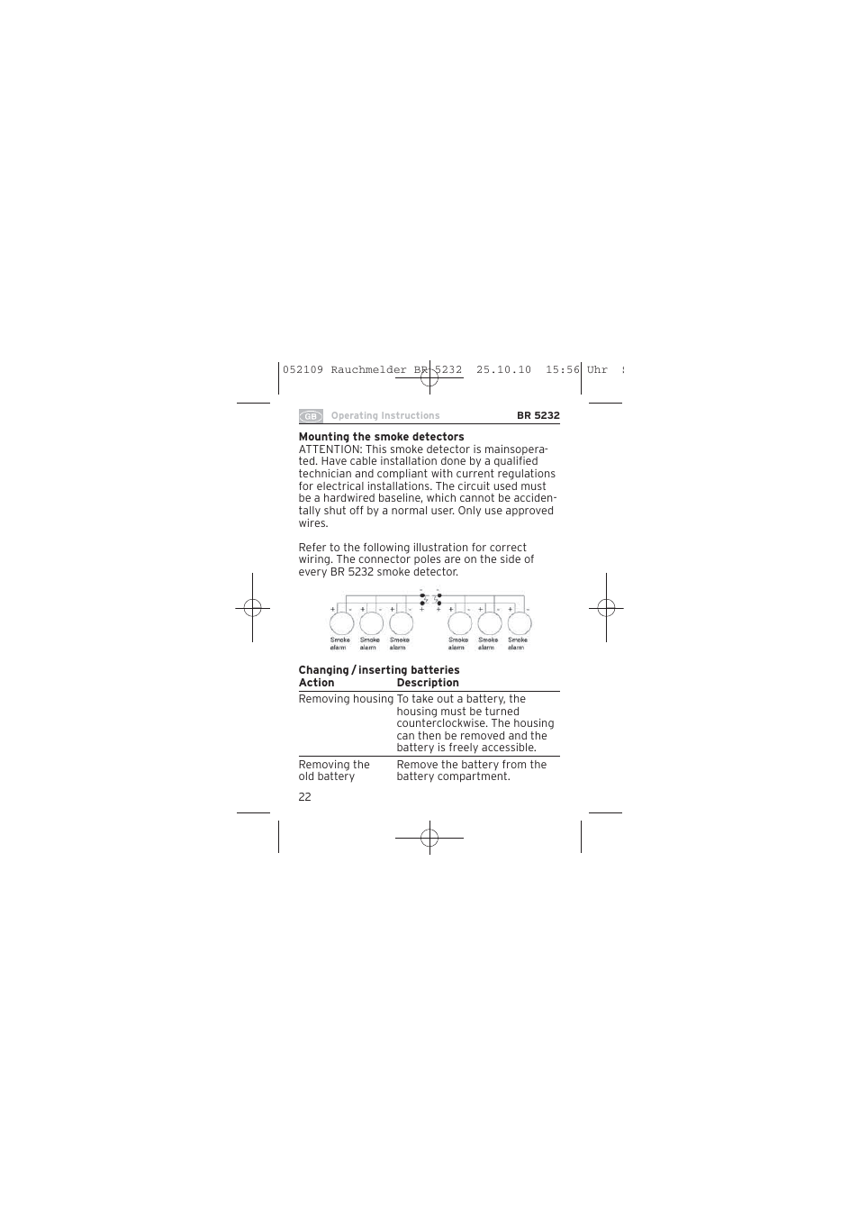 Brennenstuhl Smoke Alarm BR 5232 connect 230V User Manual | Page 22 / 104