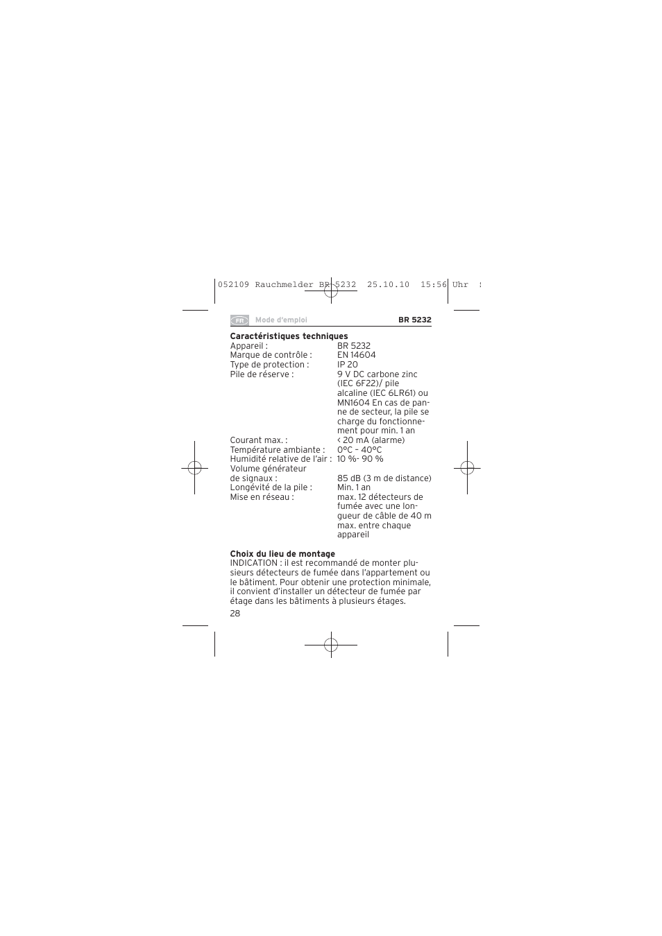 Brennenstuhl Smoke Alarm BR 5232 connect 230V User Manual | Page 28 / 104