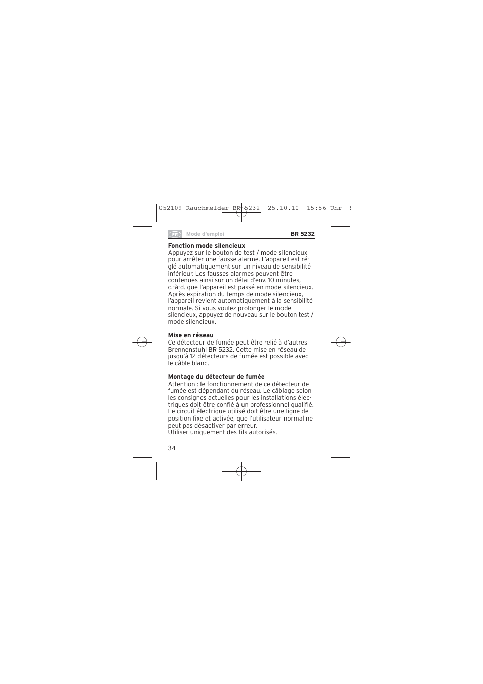 Brennenstuhl Smoke Alarm BR 5232 connect 230V User Manual | Page 34 / 104