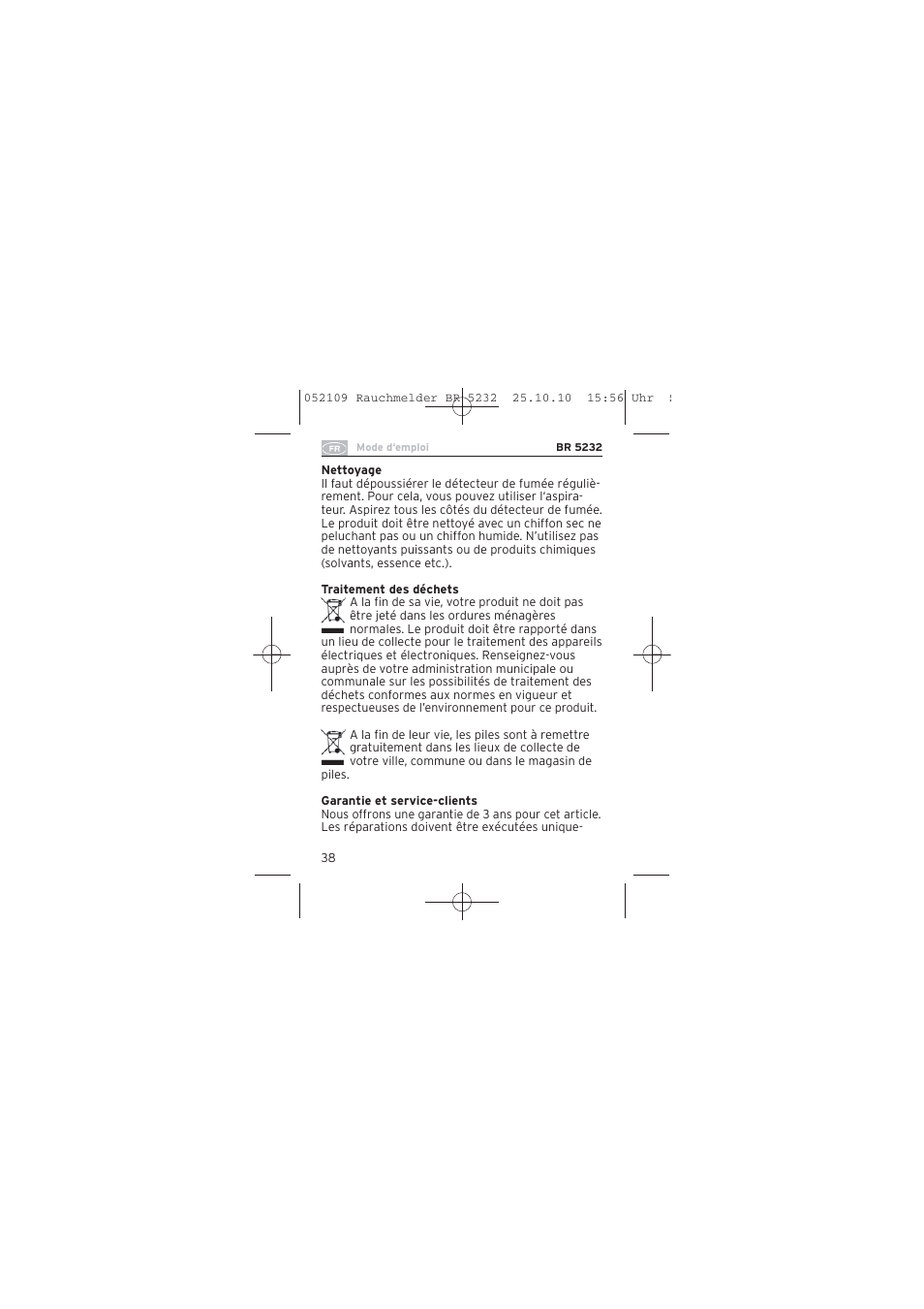 Brennenstuhl Smoke Alarm BR 5232 connect 230V User Manual | Page 38 / 104