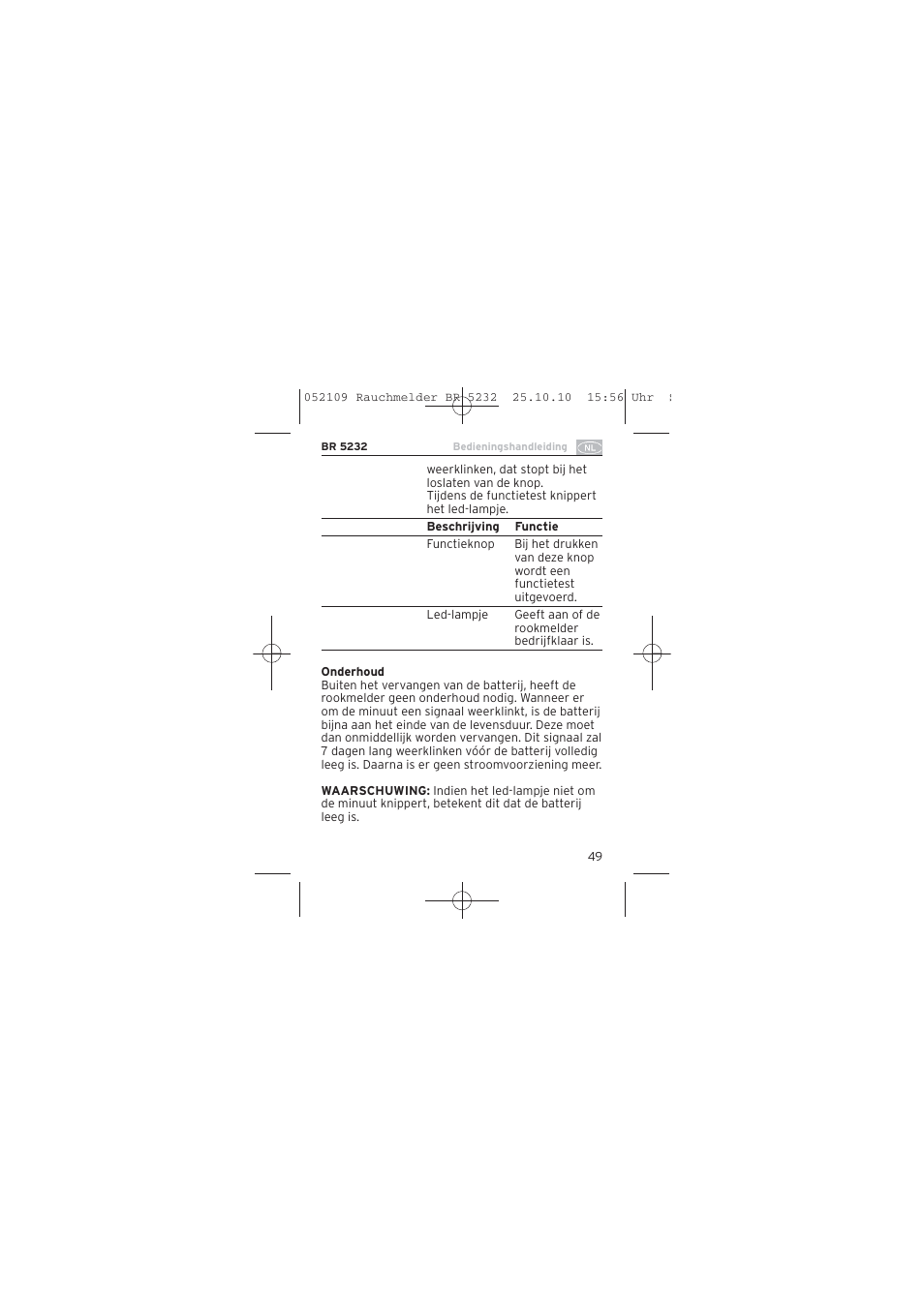 Brennenstuhl Smoke Alarm BR 5232 connect 230V User Manual | Page 49 / 104