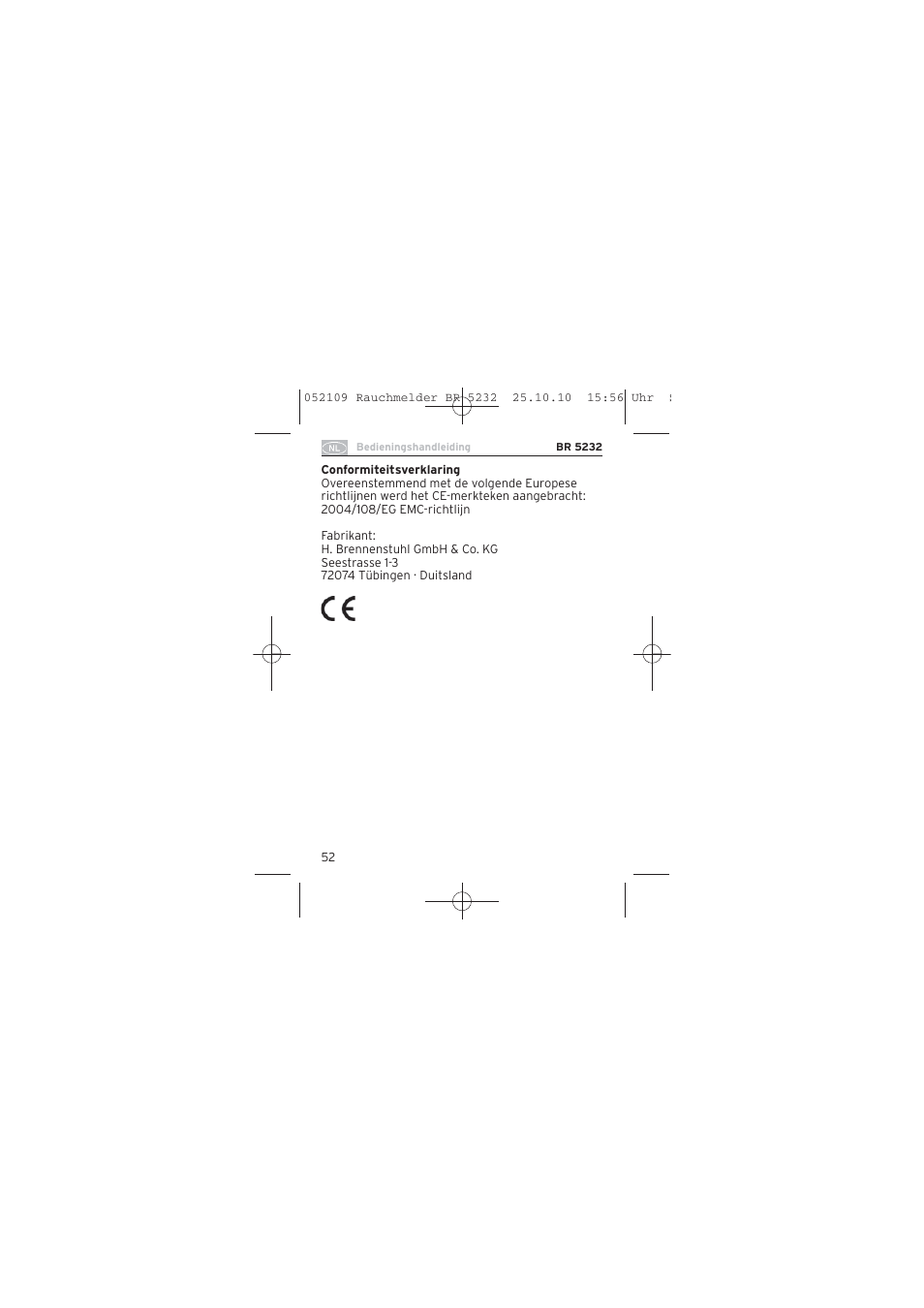 Brennenstuhl Smoke Alarm BR 5232 connect 230V User Manual | Page 52 / 104
