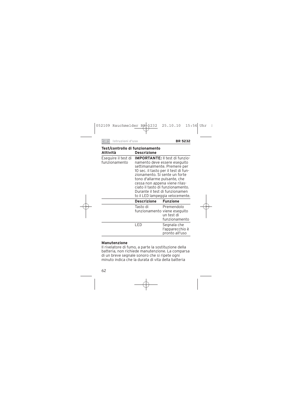 Brennenstuhl Smoke Alarm BR 5232 connect 230V User Manual | Page 62 / 104