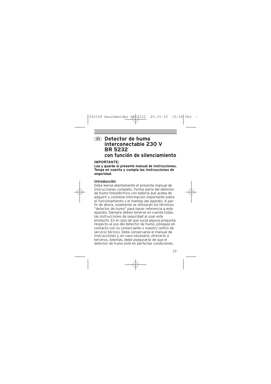 Brennenstuhl Smoke Alarm BR 5232 connect 230V User Manual | Page 77 / 104