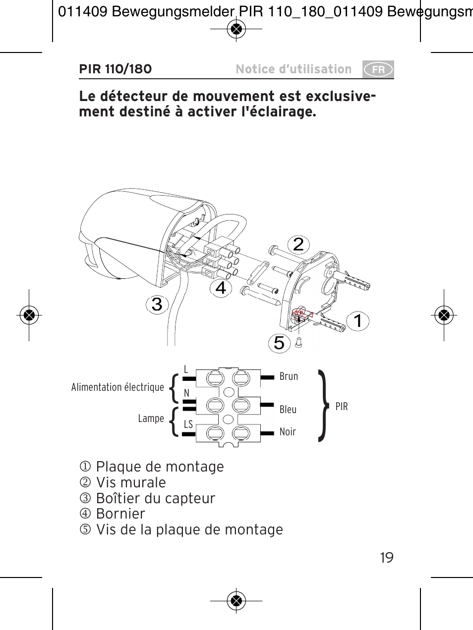 Brennenstuhl PIR Motion Detector PIR 110 IP44 White User Manual | Page 19 / 100