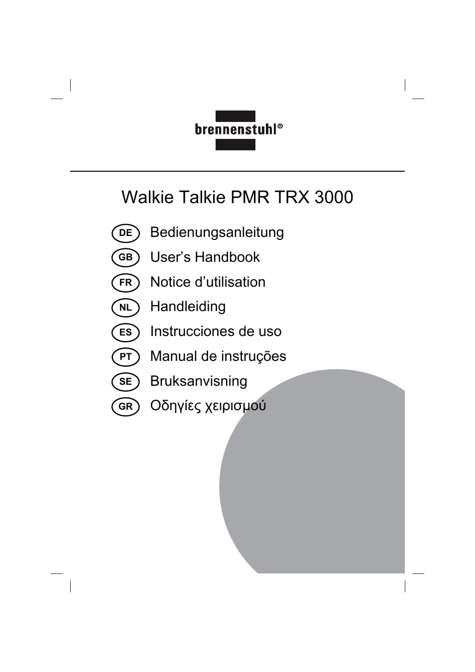 Brennenstuhl PMR Walkie Talkie TRX 3000 User Manual | 92 pages