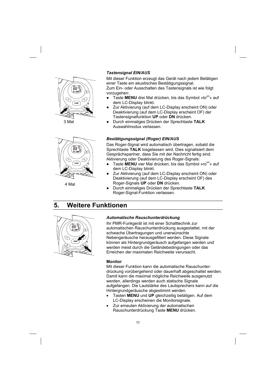 Weitere funktionen | Brennenstuhl PMR Walkie Talkie TRX 3000 User Manual | Page 11 / 92