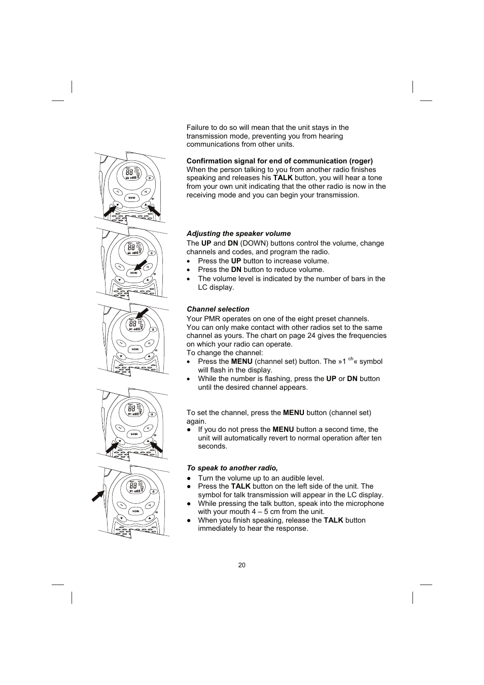 Brennenstuhl PMR Walkie Talkie TRX 3000 User Manual | Page 20 / 92